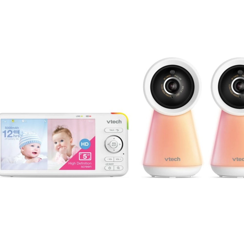 2 Camera 1080p Smart WiFi Remote Access 360 Degree Pan & Tilt Video Baby Monitor